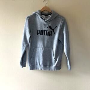 PUMA Men's Pullover Hoodie w/ Puma Graphics Medium Gray